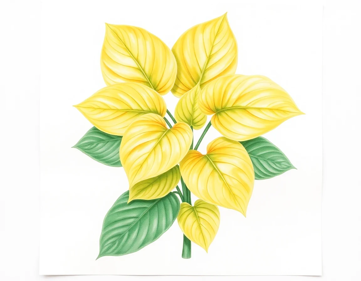 Watercolor illustration of Hosta 'Shazaam'