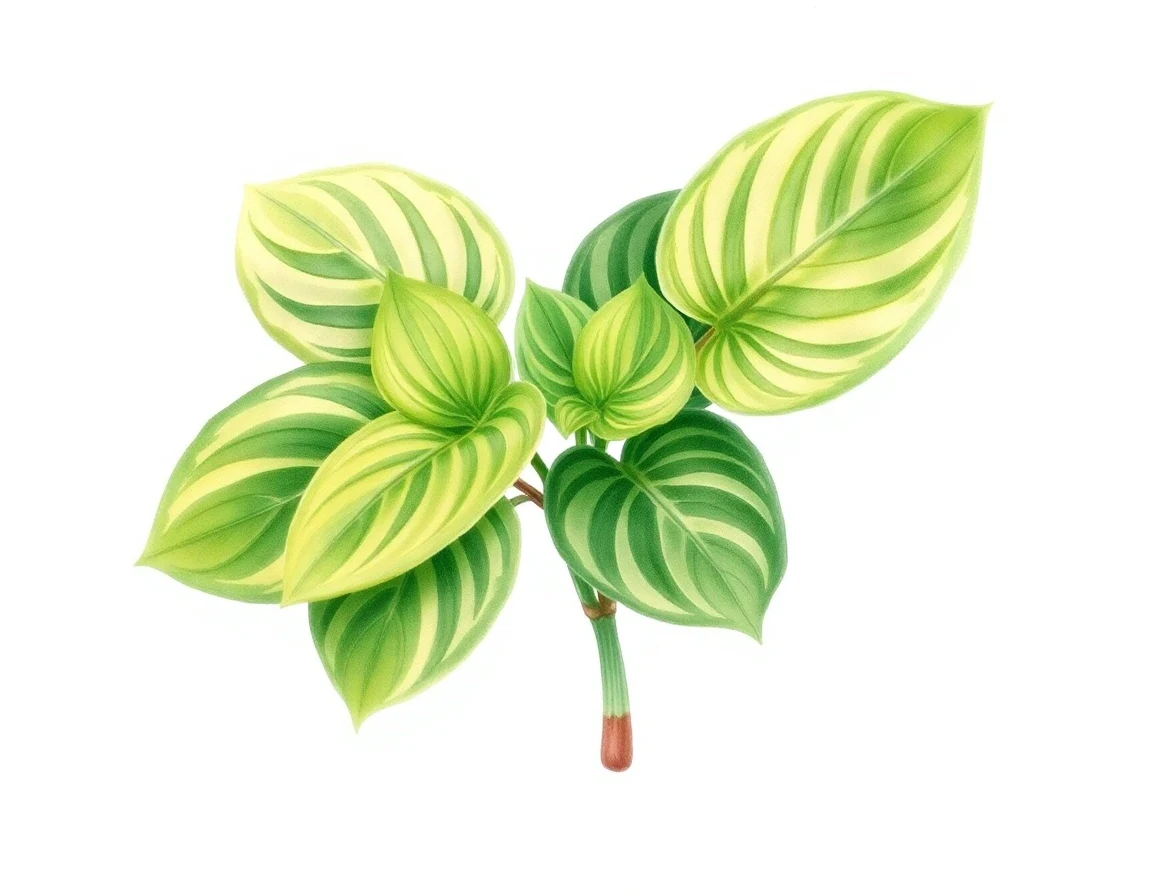 Watercolor illustration of Hosta 'Shells at Sea'