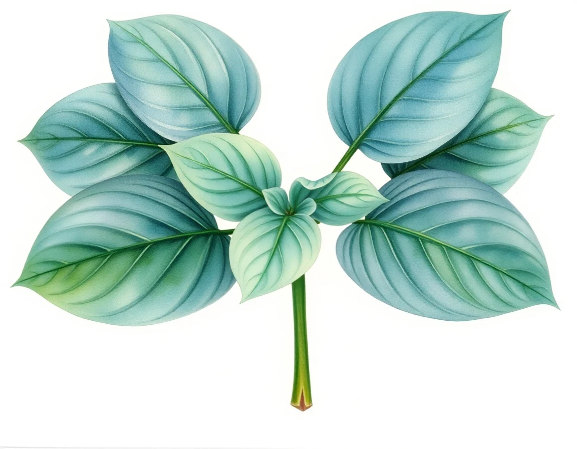 Watercolor illustration of Hosta 'Sherborne Swallow'