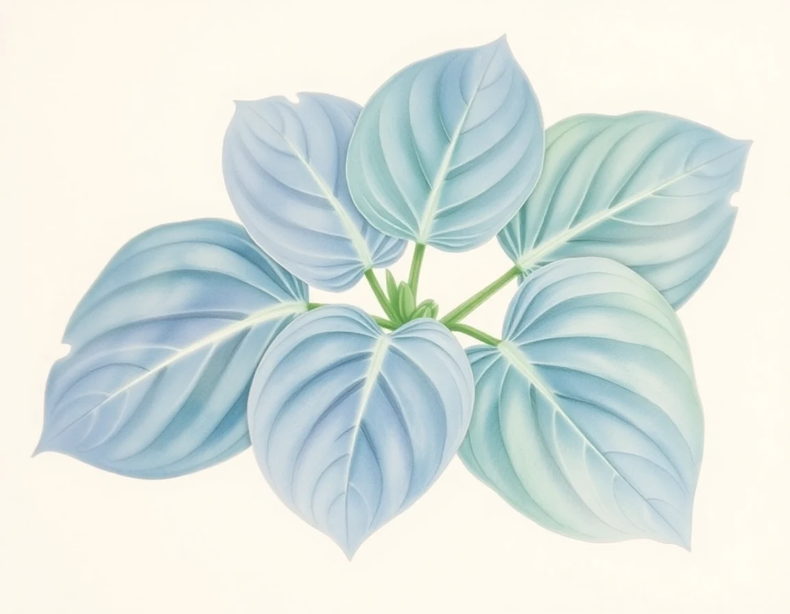 Watercolor illustration of Hosta 'Sherborne Swan'
