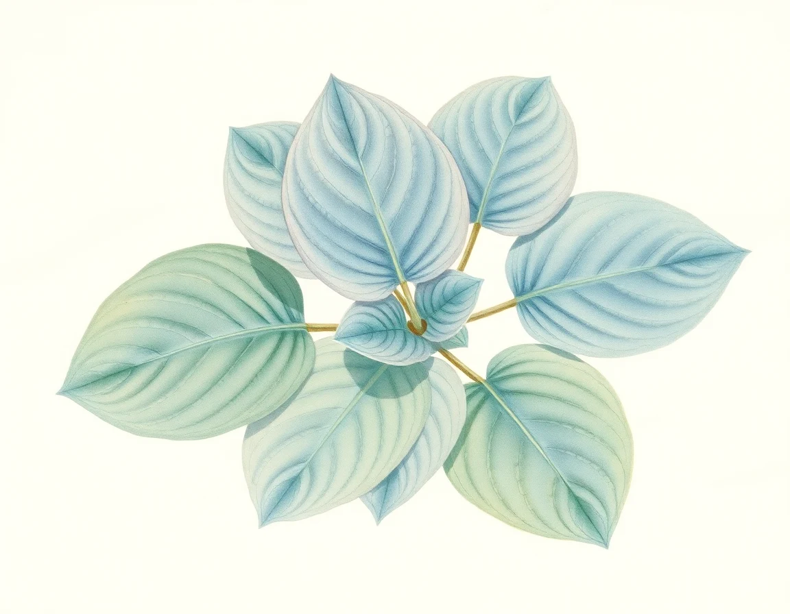Watercolor illustration of Hosta 'She's a Dancer'