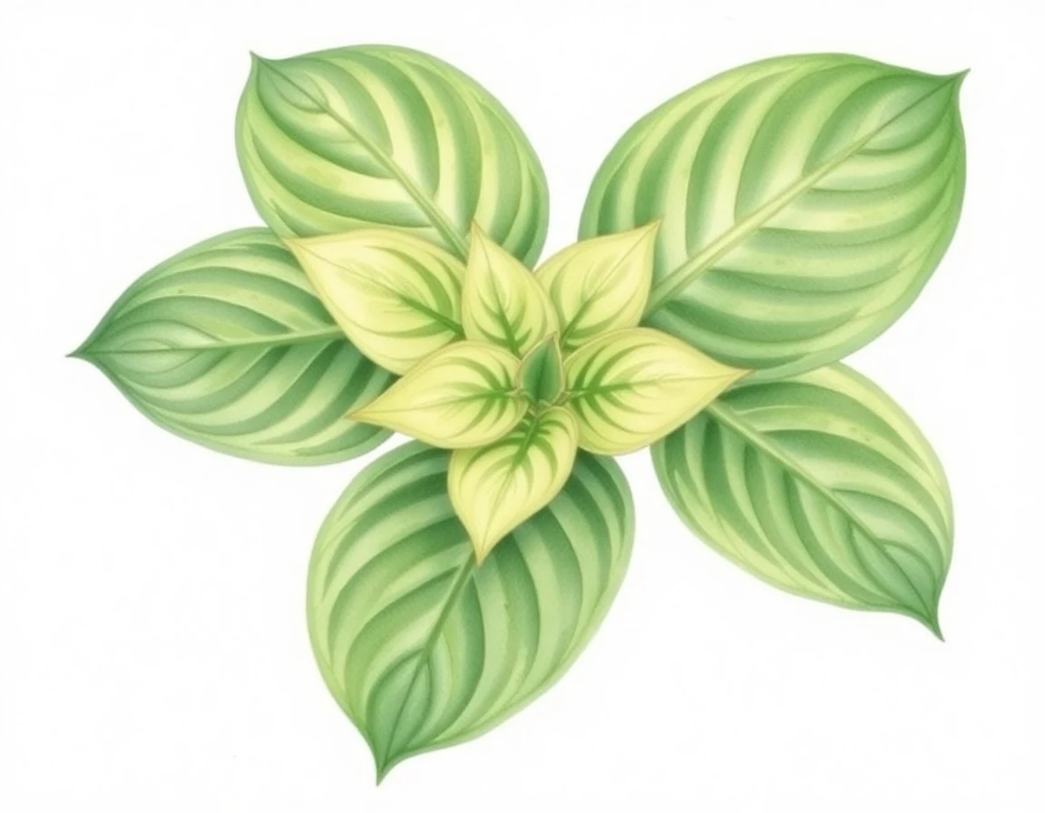 Watercolor illustration of Hosta 'Silent Witness'
