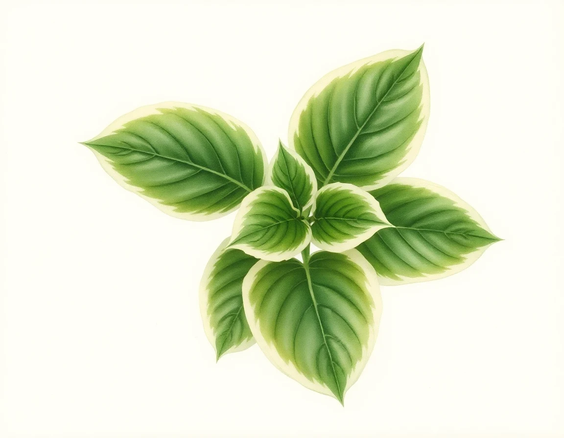 Watercolor illustration of Hosta 'Silver Lance'