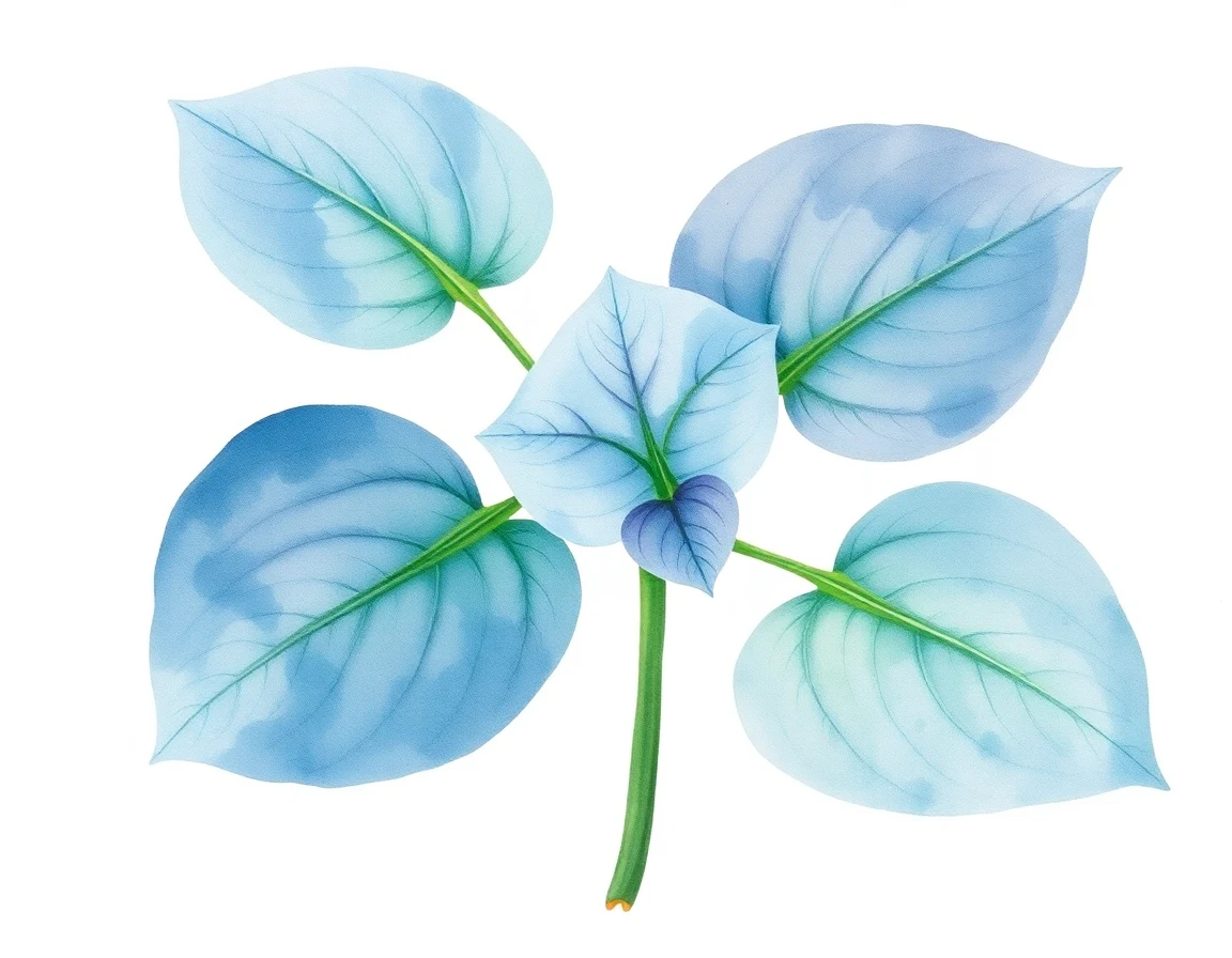 Watercolor illustration of Hosta 'Silver Light'