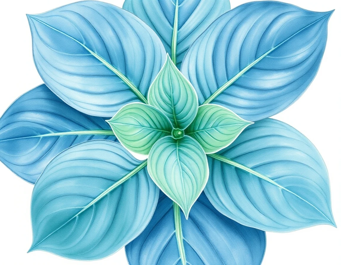 Watercolor illustration of Hosta 'Silver Moon'