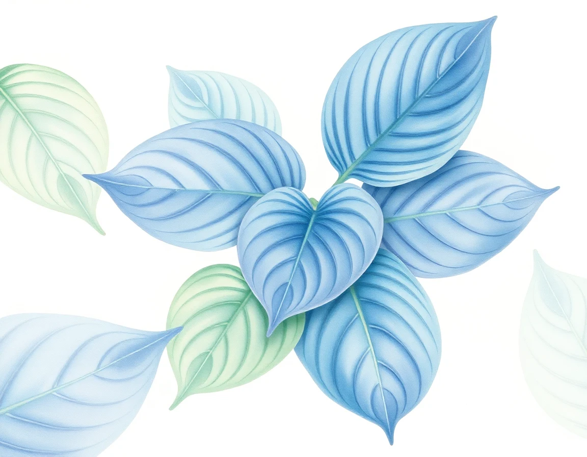 Watercolor illustration of Hosta 'Silver Spray'