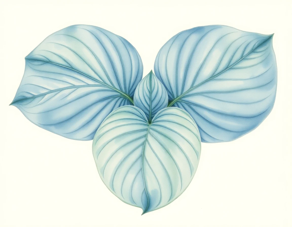 Watercolor illustration of Hosta 'Sizzler'