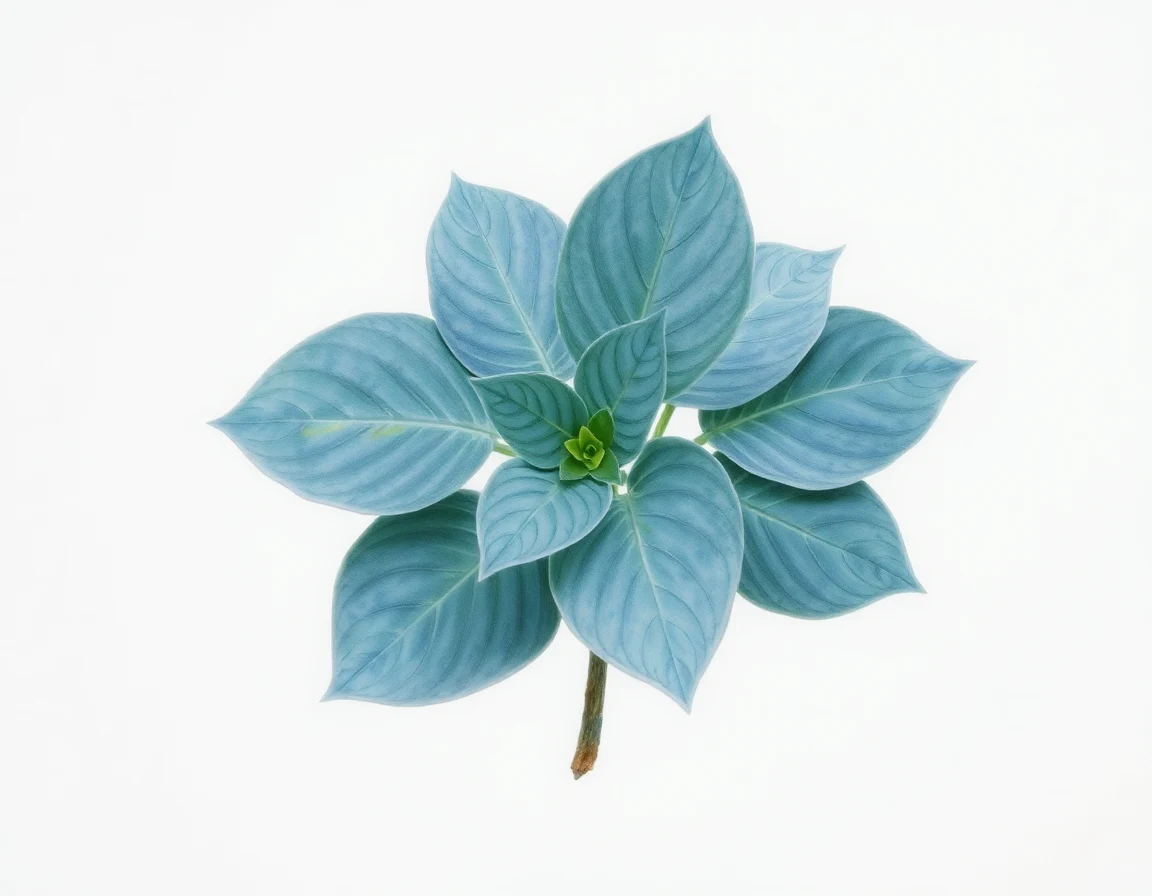 Watercolor illustration of Hosta 'Skinny Dippin'