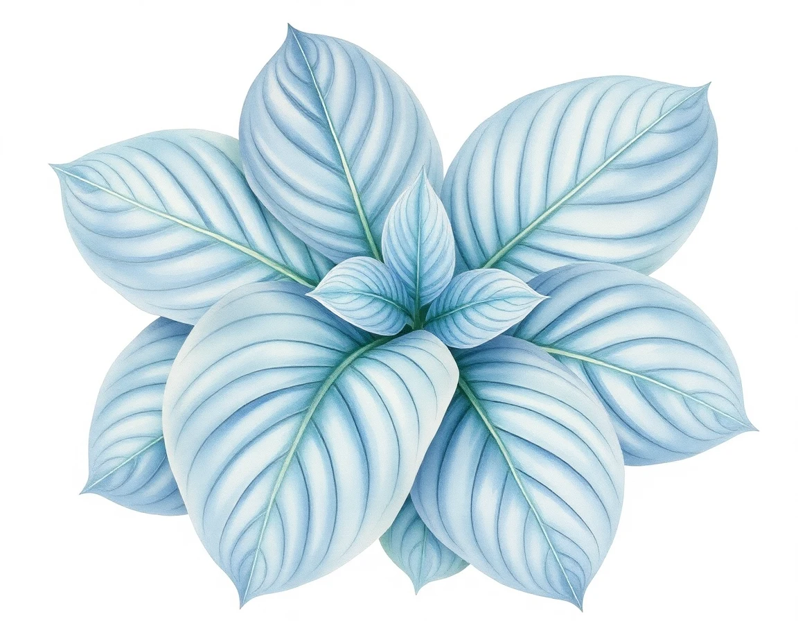 Watercolor illustration of Hosta 'Skylight'