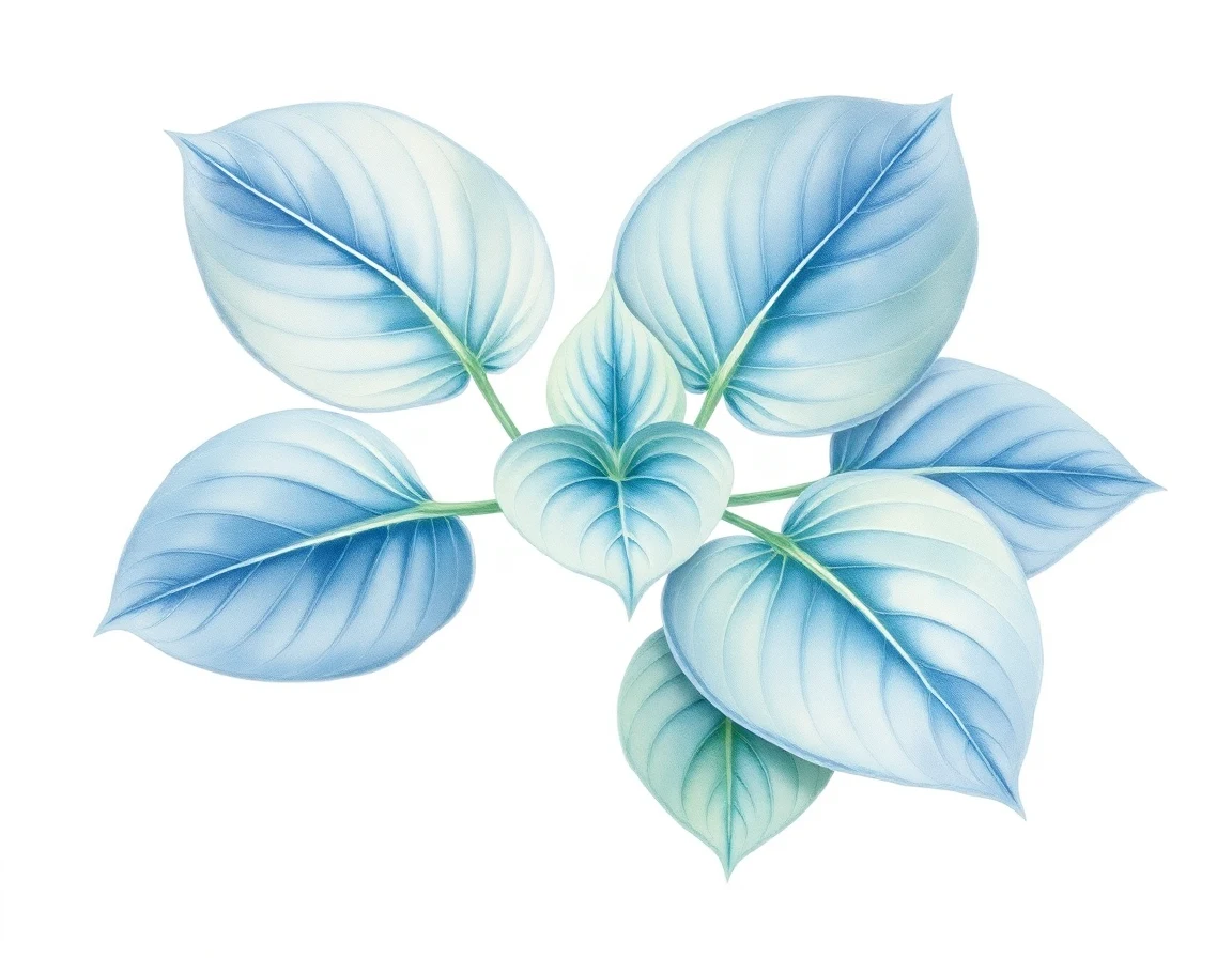 Watercolor illustration of Hosta 'Skyrocket'