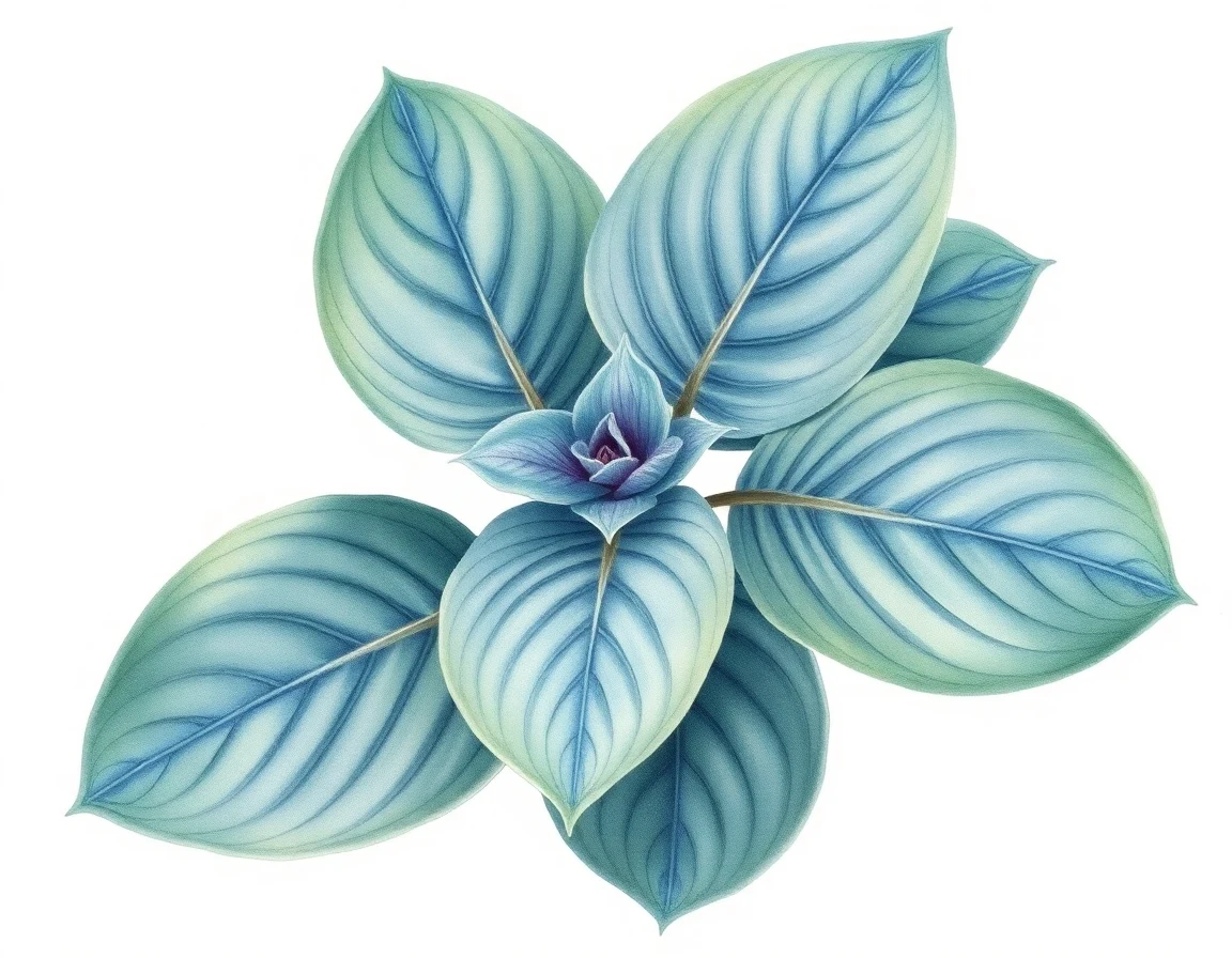 Watercolor illustration of Hosta 'Slammin'
