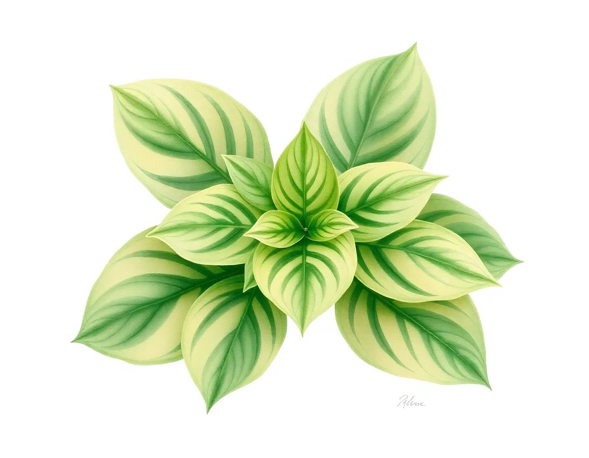 Watercolor illustration of Hosta 'Sleepy Hollow'