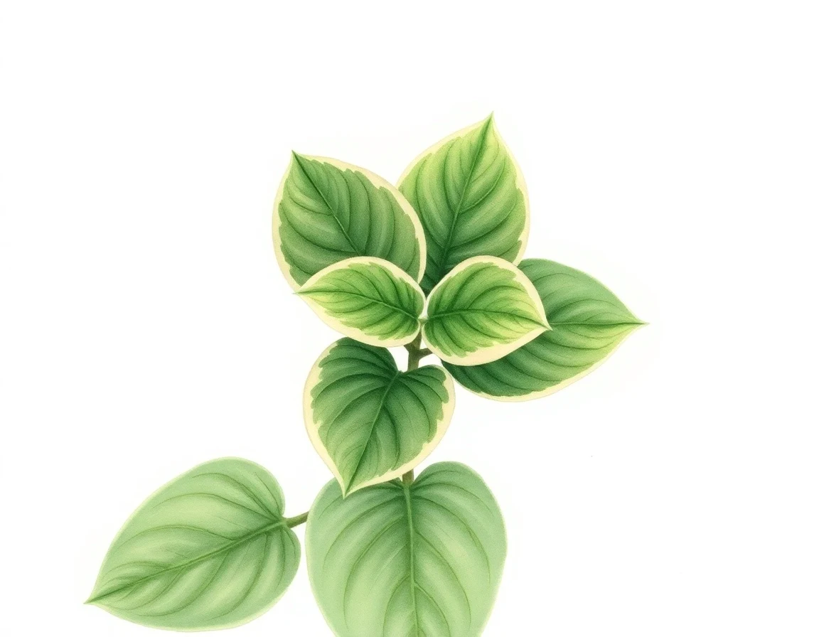 Watercolor illustration of Hosta 'Snow Flurry'