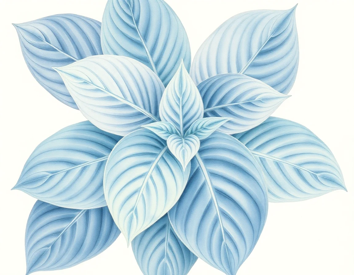 Watercolor illustration of Hosta 'Solid Gold'