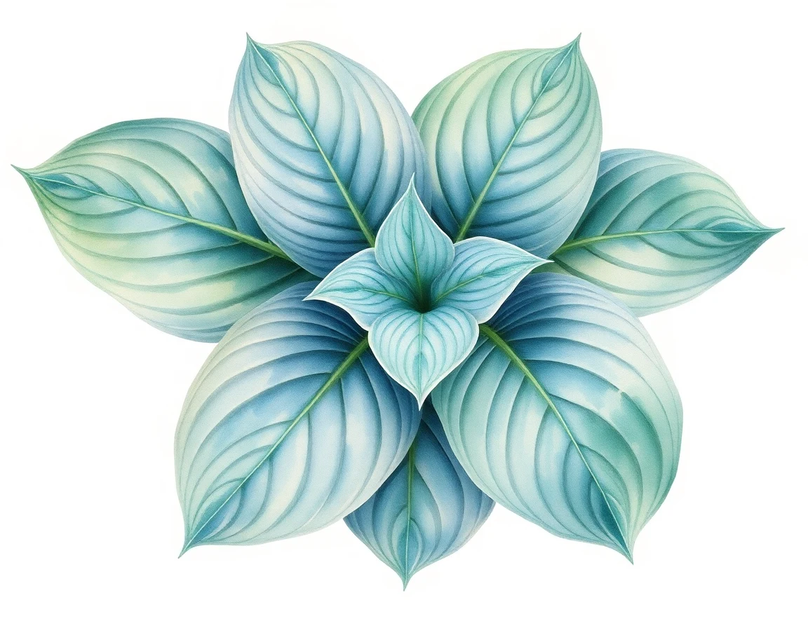 Watercolor illustration of Hosta 'Something Else'