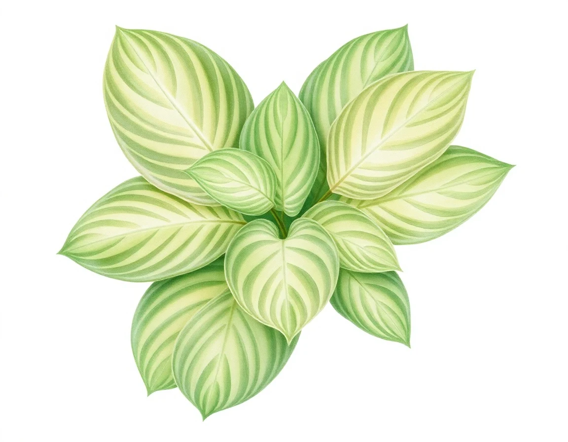 Watercolor illustration of Hosta 'Sophie'
