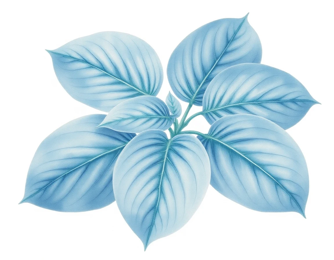 Watercolor illustration of Hosta 'Southern Lights'