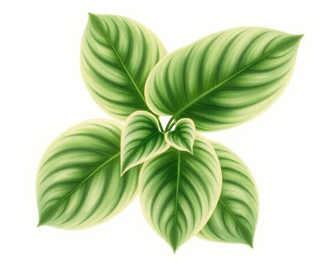 Watercolor illustration of Hosta 'Sparkle'