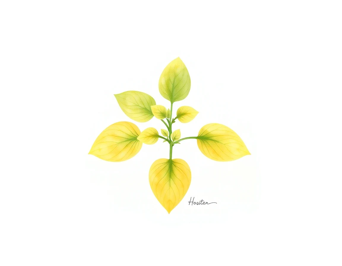 Watercolor illustration of Hosta 'Sparky'
