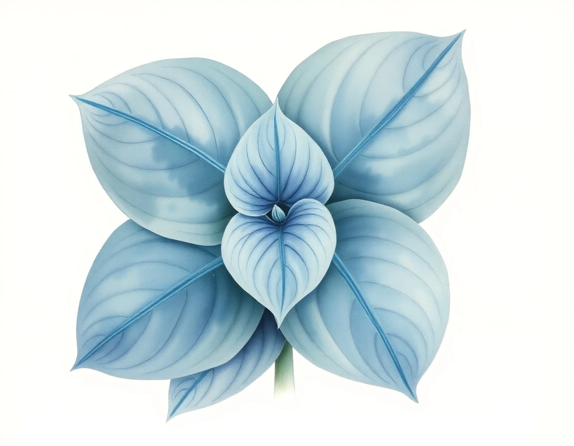 Watercolor illustration of Hosta 'Spartan Flash'