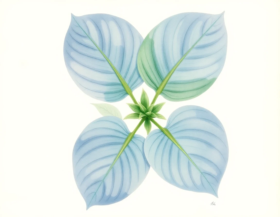 Watercolor illustration of Hosta 'Special Angel'