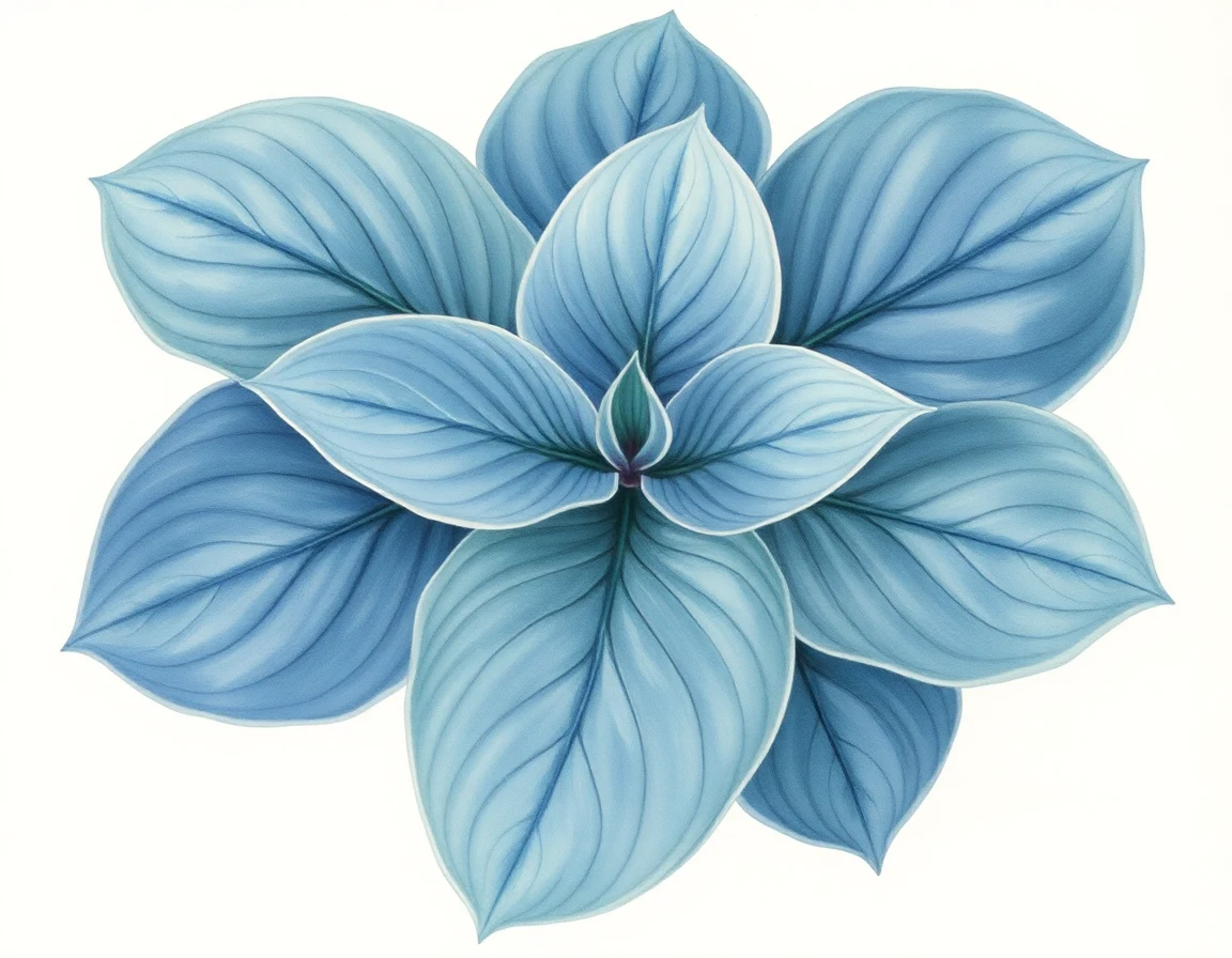 Watercolor illustration of Hosta 'Special Blend'
