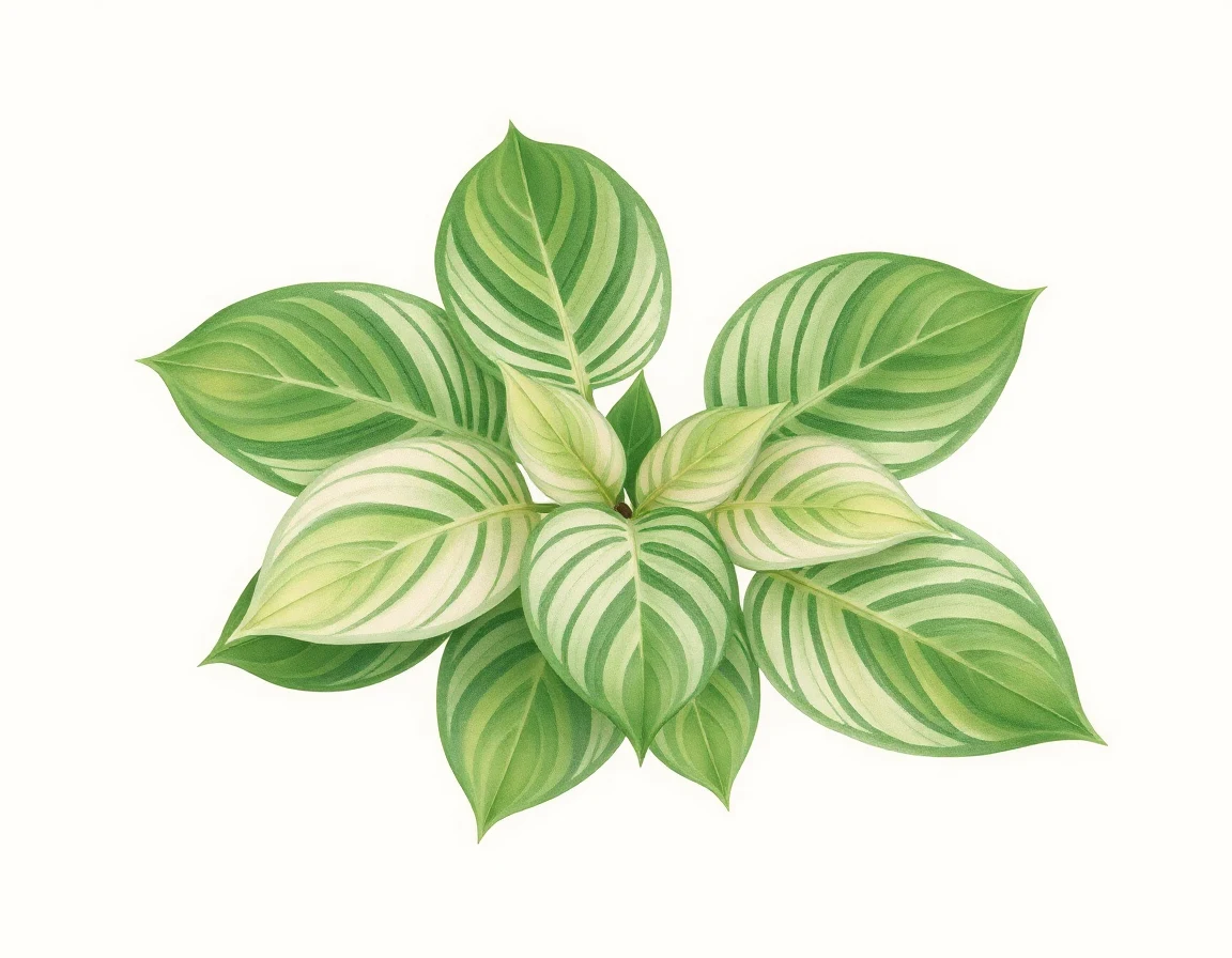 Watercolor illustration of Hosta 'Special Gift'