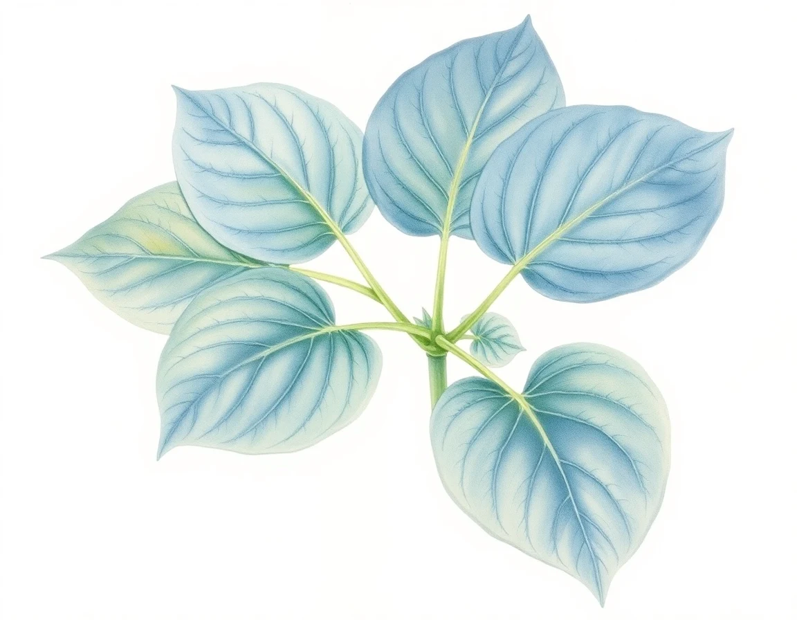 Watercolor illustration of Hosta 'Spinning Wheel'