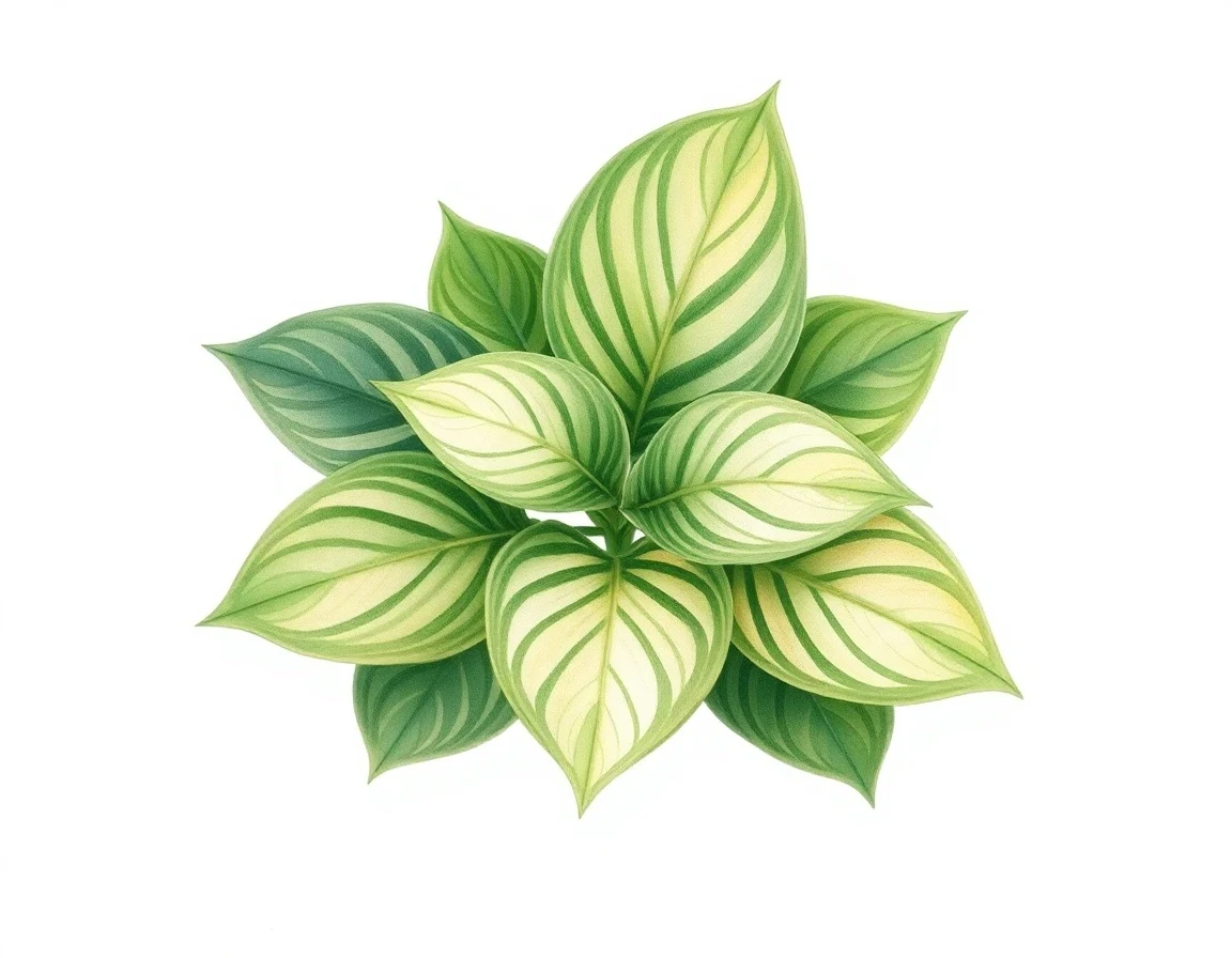 Watercolor illustration of Hosta 'Standard Deviation'