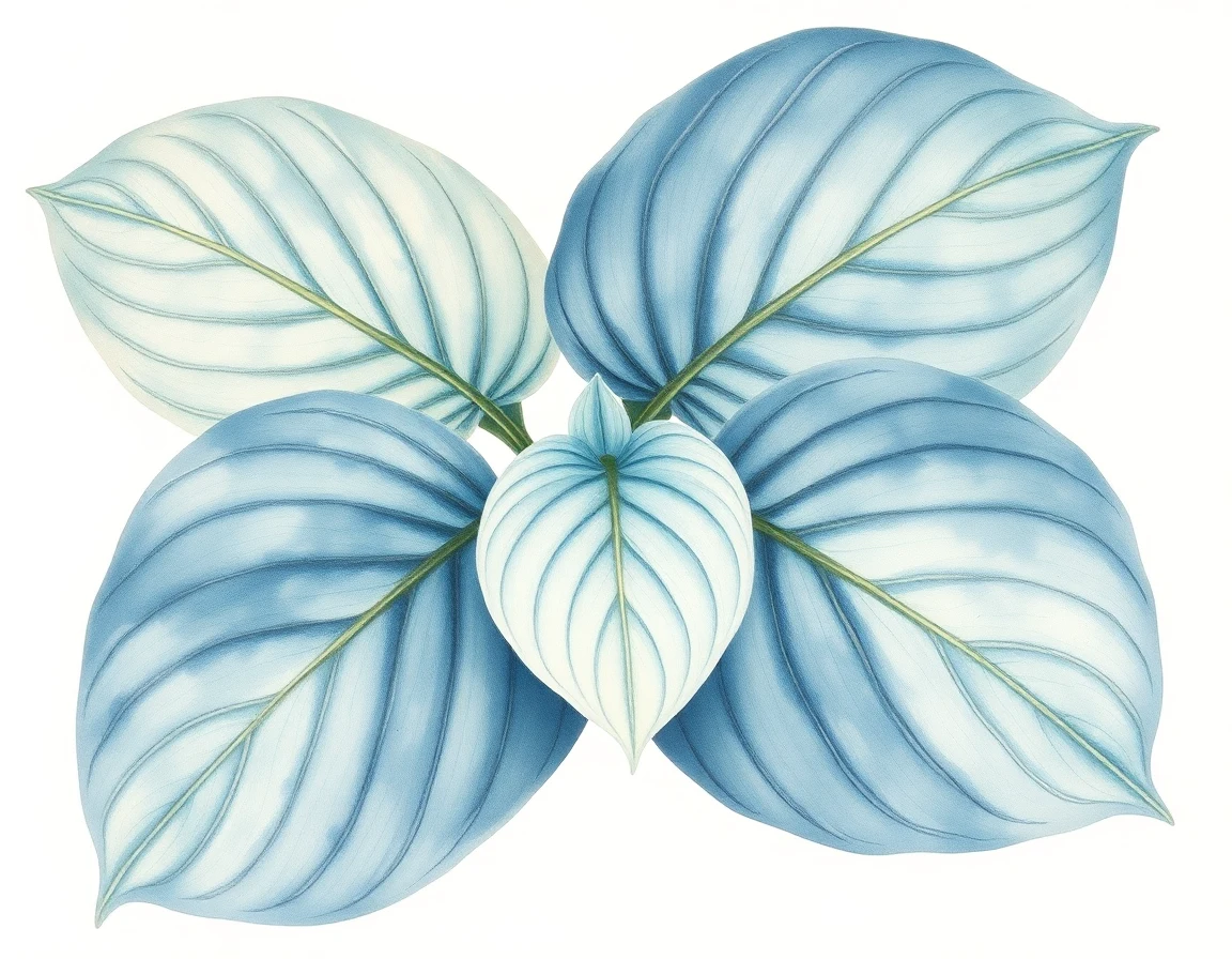 Watercolor illustration of Hosta 'Standing Tall'