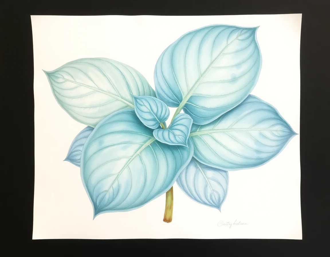 Watercolor illustration of Hosta 'Star Power'