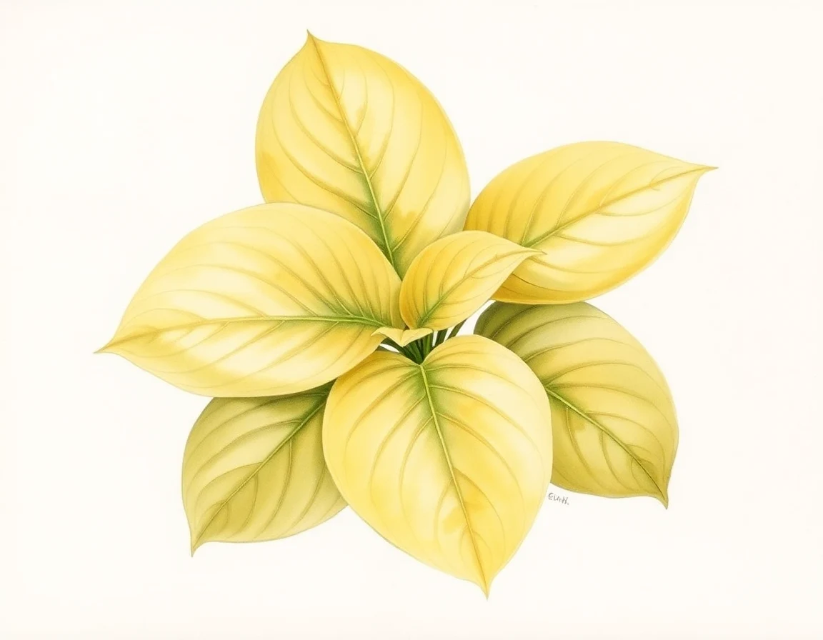 Watercolor illustration of Hosta 'Starboard Light'