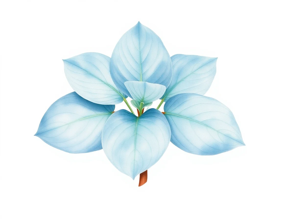 Watercolor illustration of Hosta 'Stars and Stripes'