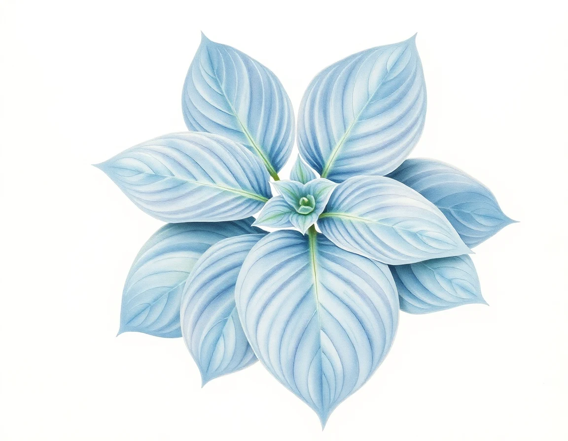 Watercolor illustration of Hosta 'Stearn's Beauty'