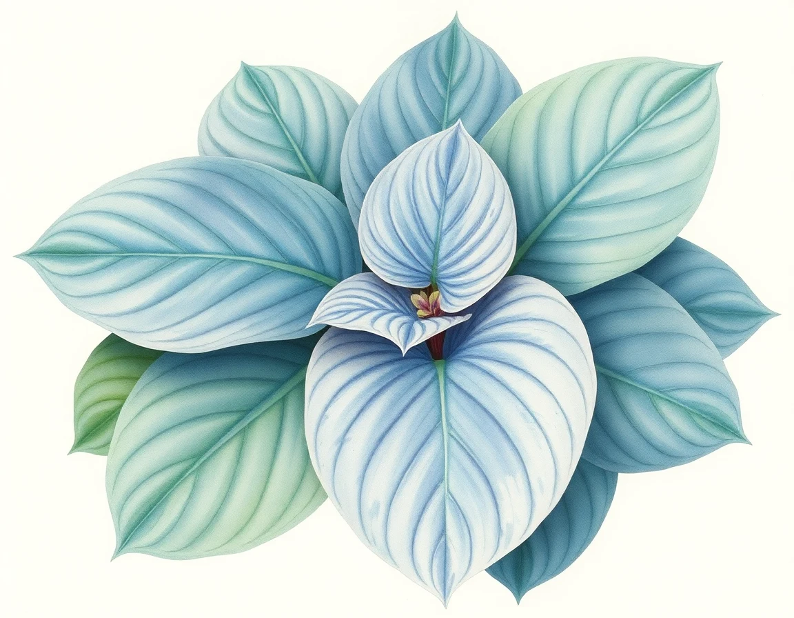 Watercolor illustration of Hosta 'Stefan Edward'