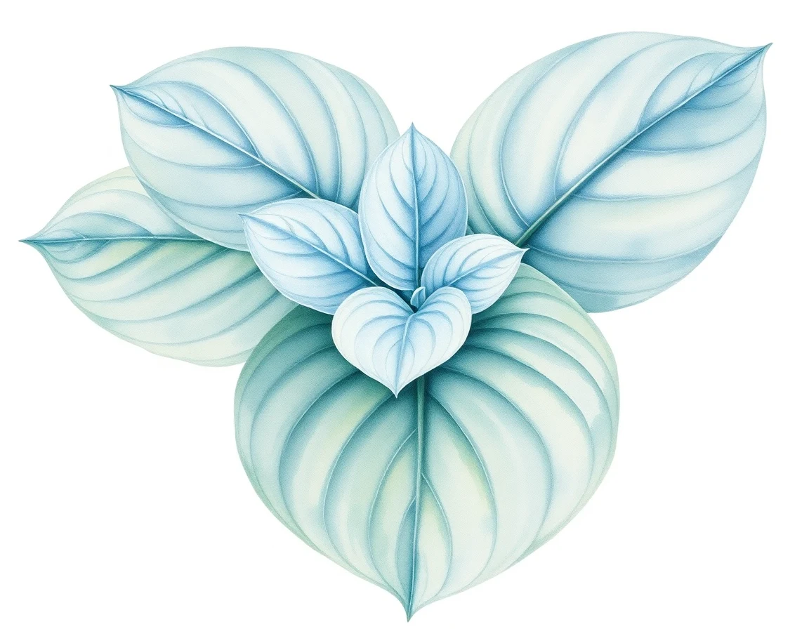 Watercolor illustration of Hosta 'Stiff Upper Lip'