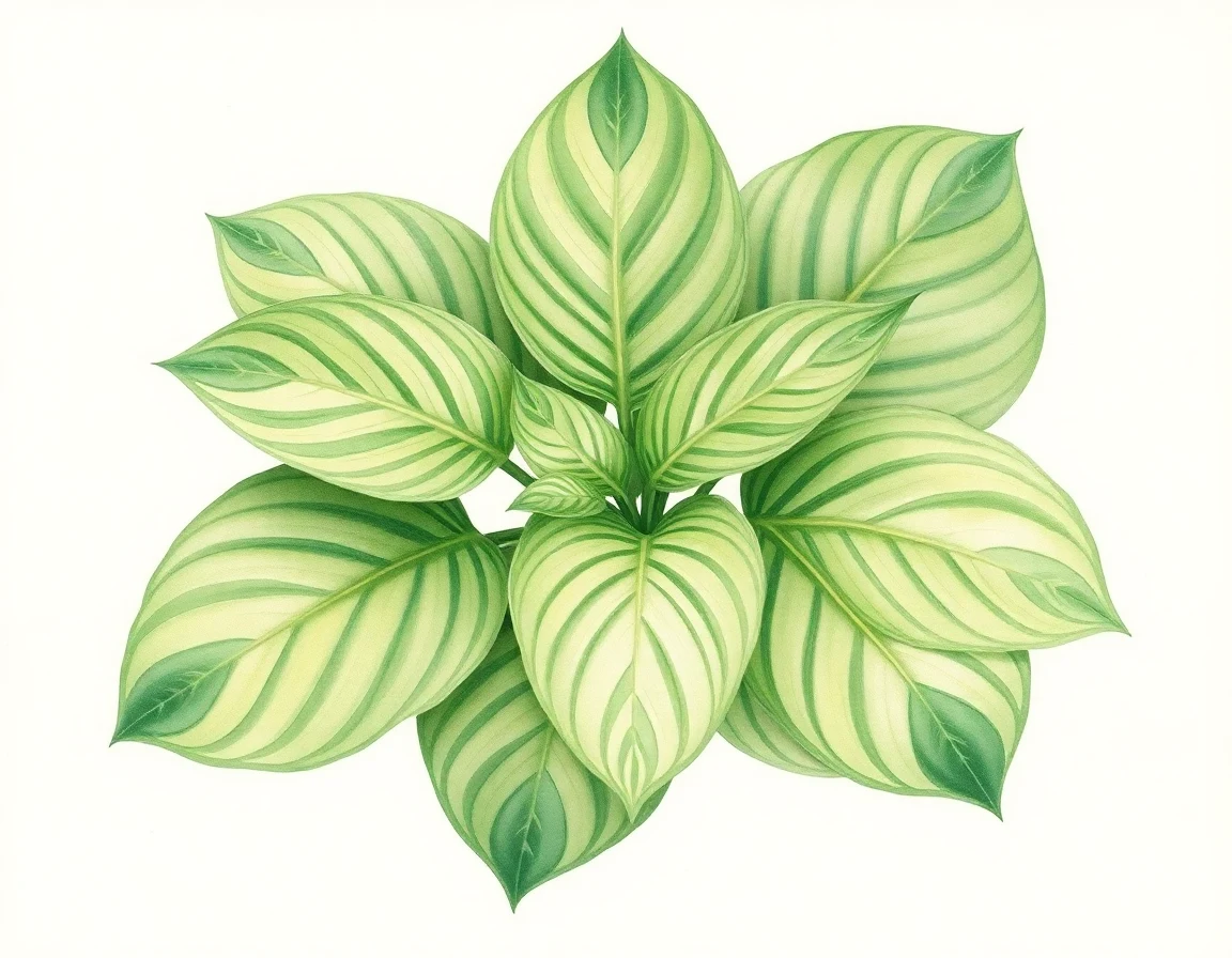 Watercolor illustration of Hosta 'Stimulation'