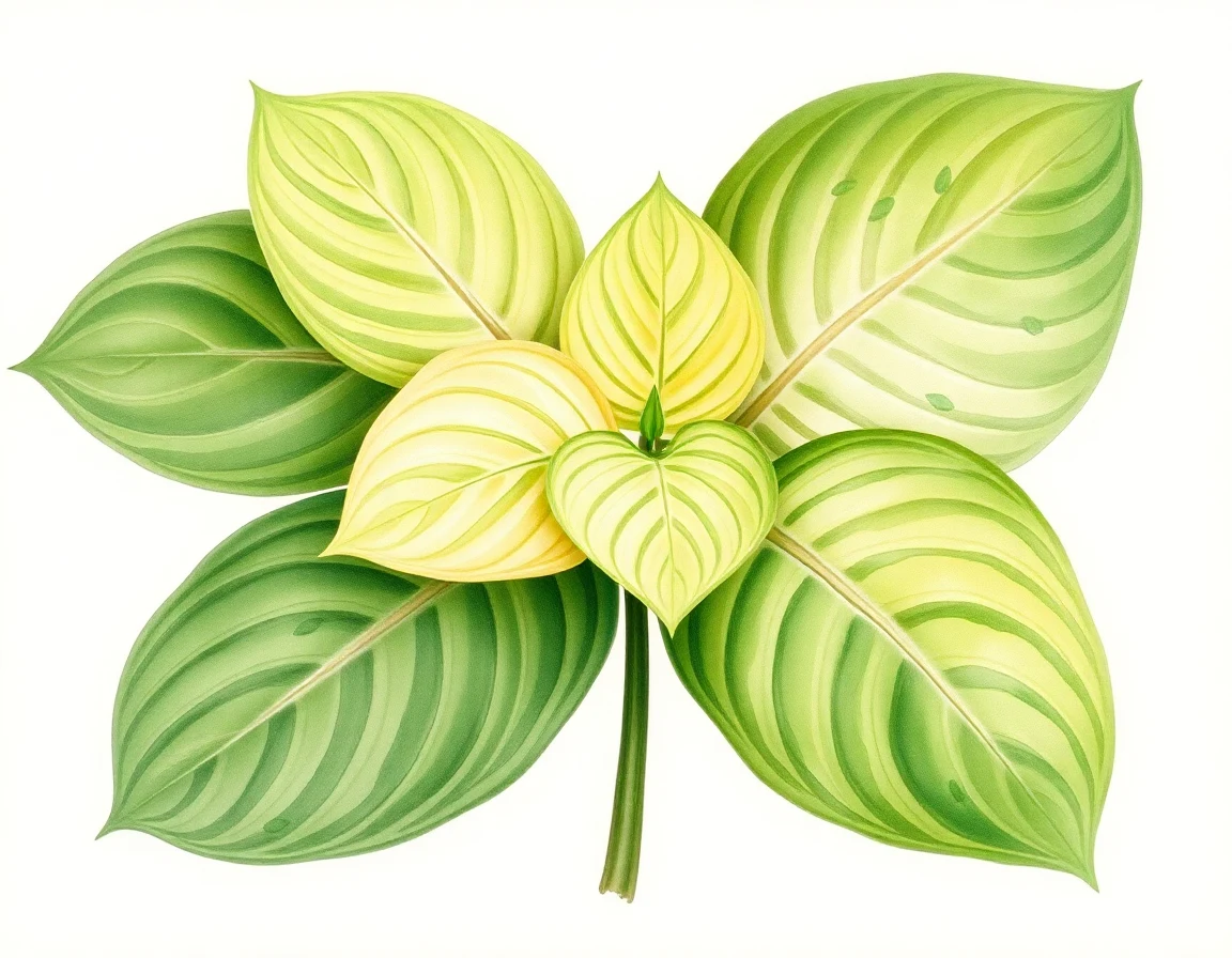 Watercolor illustration of Hosta 'Stimulus Package'