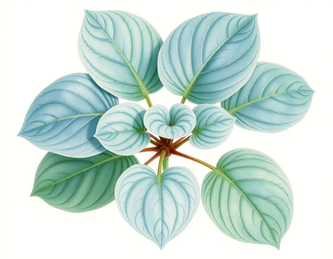 Watercolor illustration of Hosta 'Storm'