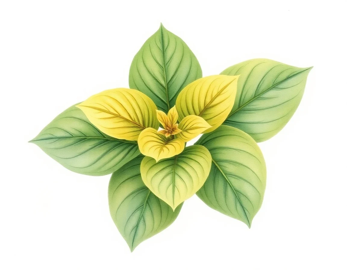 Watercolor illustration of Hosta 'Strawberry Banana Smoothie'