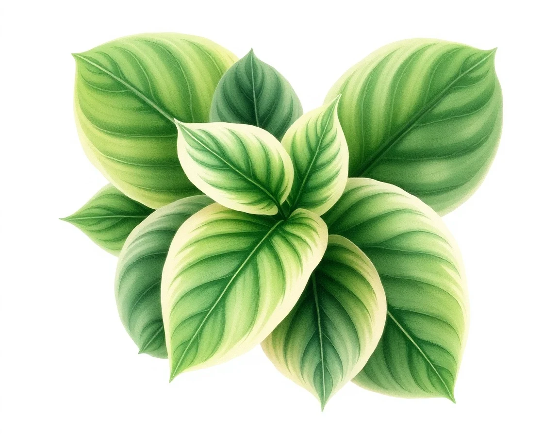 Watercolor illustration of Hosta 'Strawberry Ripple'