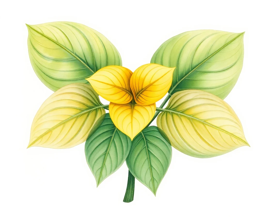 Watercolor illustration of Hosta 'Streaking Buck Naked'