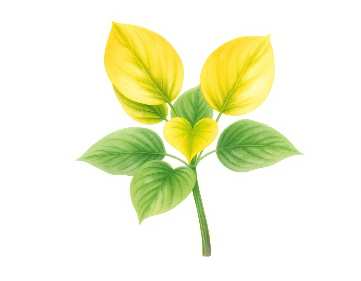 Watercolor illustration of Hosta 'Subcrocea'