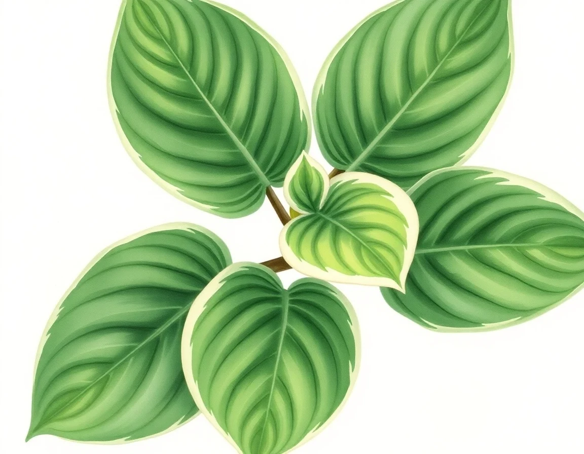 Watercolor illustration of Hosta 'Sugar Pie'