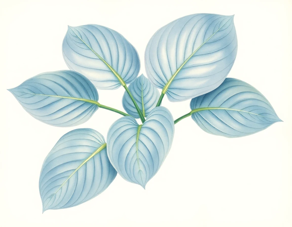 Watercolor illustration of Hosta 'Sugar Plum'