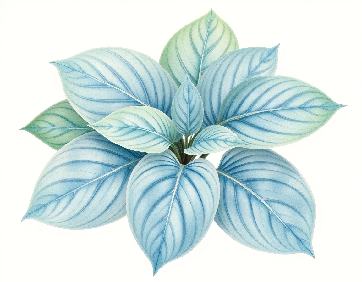Watercolor illustration of Hosta 'Sum More Magic'