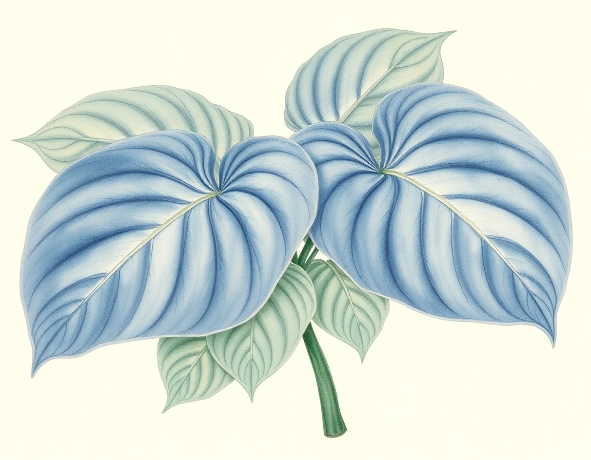 Watercolor illustration of Hosta 'Sum of All'