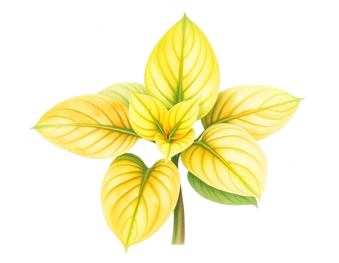 Watercolor illustration of Hosta 'Sum Sunfish'