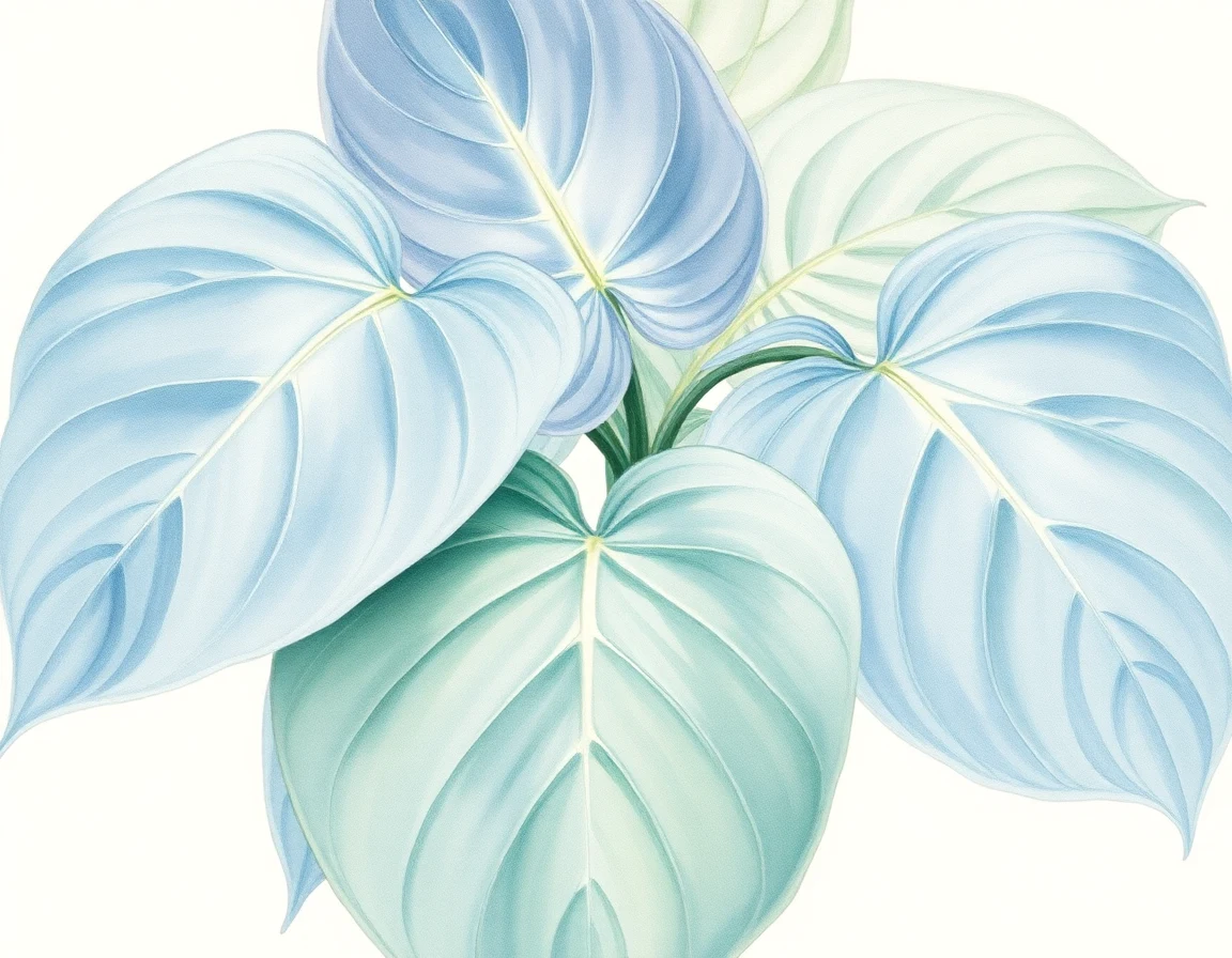 Watercolor illustration of Hosta 'Sumi'