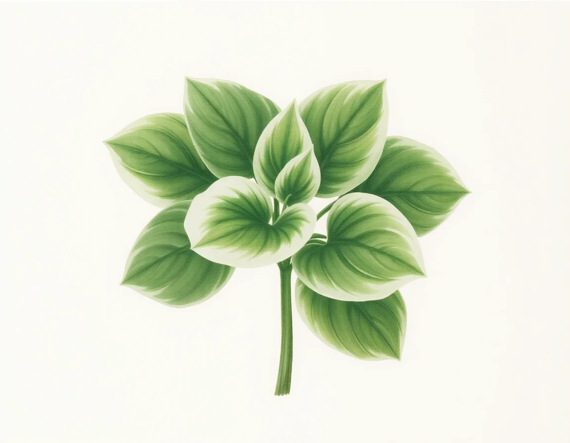 Watercolor illustration of Hosta 'Summer Fragrance'